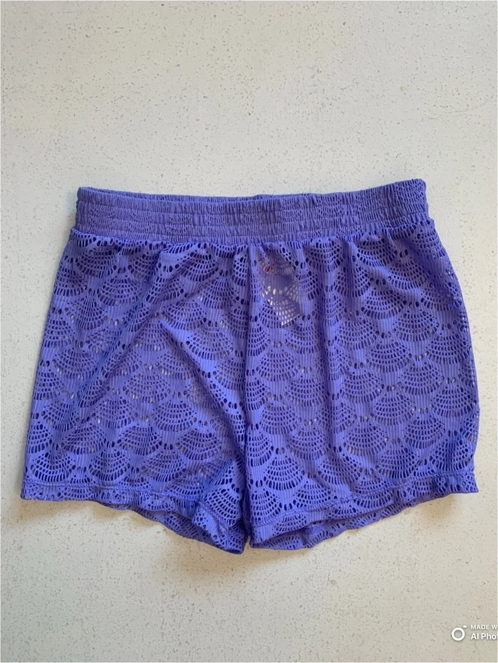 Cat & Jack Girl’s Large Pink & Purple Bikini Set + Coverup Shorts NWT Beach